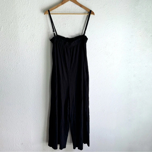 Sundry Spaghetti Strap Elastic Jumpsuit Jersey Black Sz 2 /medium - Picture 3 of 7